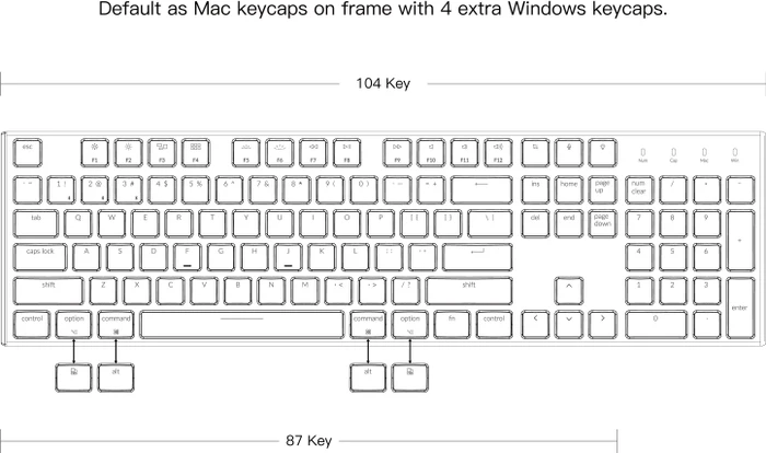 Keychron K1 V4, 80% TKL, LEDs weiß, schwarz, Gateron LOW PROFILE RED, USB/Bluetooth, US