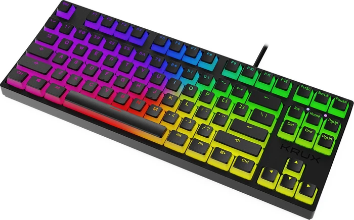 Krux Atax Pro RGB Pudding, TKL, schwarz, LEDs RGB, Gateron YELLOW, USB, US