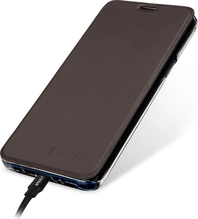 Stilgut Book Type NFC/RFID Blocking Cover für Samsung Galaxy S9 braun