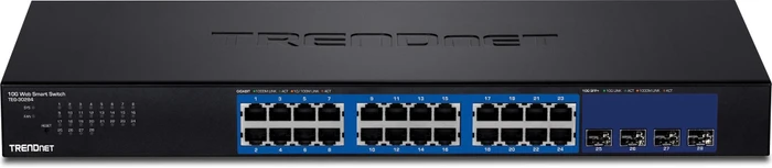 TRENDnet TEG Rackmount Gigabit Smart Switch, 24x RJ-45, 4x SFP+