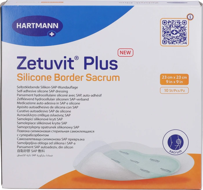 Hartmann Zetuvit Plus Silicone Border Saugkompressen steril, 23 x 23cm, 10 Stück
