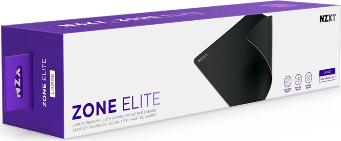 NZXT Zone Elite Large Premium Mouse Pad, 400x400mm, matt schwarz