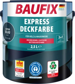 Baufix Express Deckfarbe Wetterschutzfarbe saphirblau, 2.5l