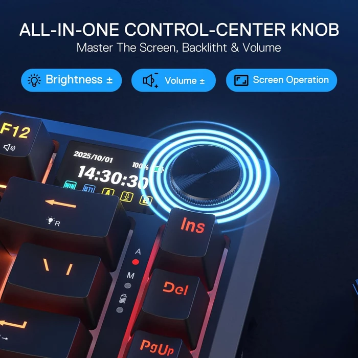 Redragon Behemoth K724 Pro Wireless, schwarz, LEDs RGB, Mint Mambo, USB/Bluetooth, US