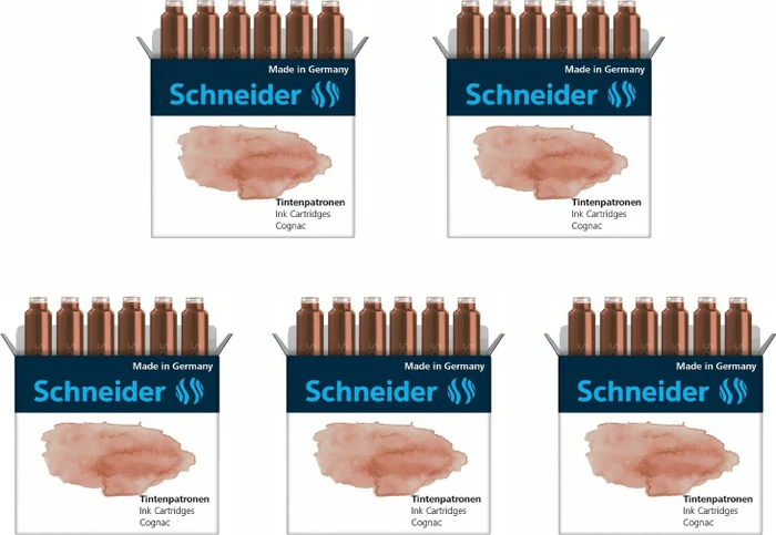 Schneider Pastell Standard-Tintenpatrone cognac, 6er-Pack