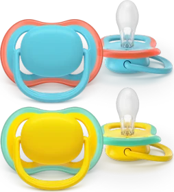 Philips Avent SCF349/57 Ultra Air Beruhigungsschnuller, 18+M, Silikon, blau/gelb, 2 Stück