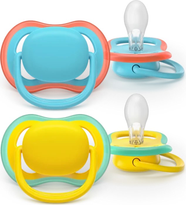 Philips Avent SCF349/57 Ultra Air Beruhigungsschnuller, 18+M, Silikon, blau/gelb, 2 Stück