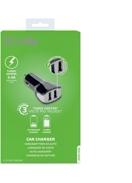Celly Turbo Car Charger 3.4A schwarz