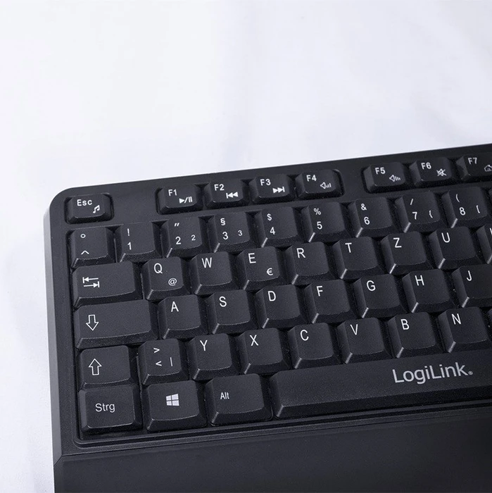 LogiLink 2.4GHz flache Funk Tastatur & Maus Set, USB, DE