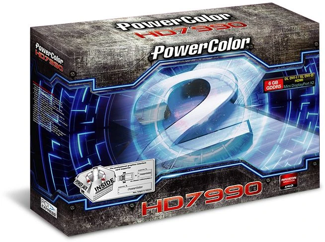 PowerColor Radeon HD 7990 [Tahiti XT], 2x 3GB GDDR5, 2x DVI, HDMI, 2x mDP
