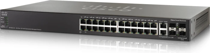 Cisco SF500 Rackmount Managed Stacking Switch, 24x RJ-45, 2x RJ-45/SFP