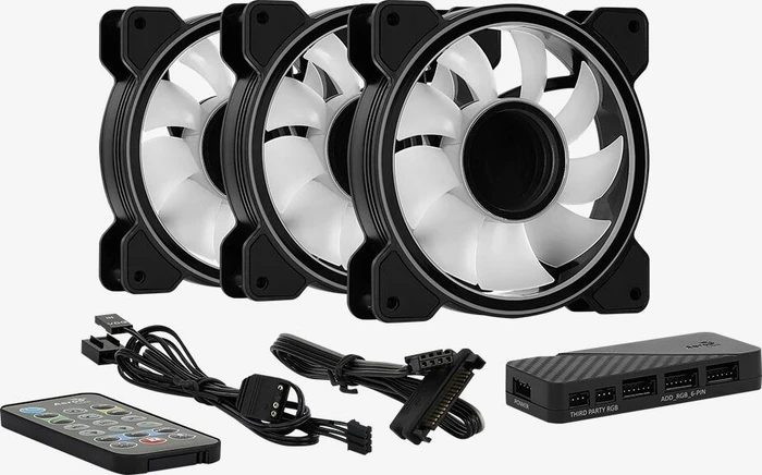AeroCool Mirage 12 ARGB Pro, LED-Steuerung, Fernbedienung, 120mm, 3er-Pack