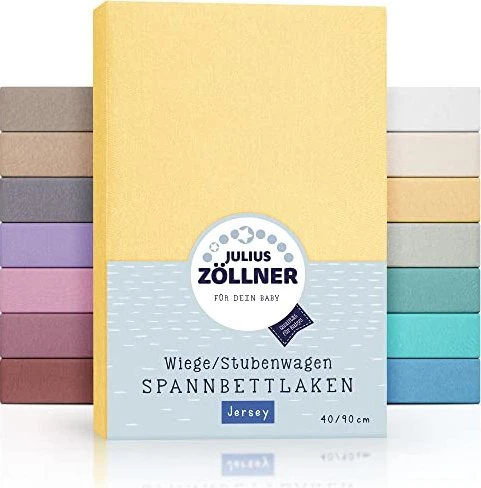 Julius Zöllner Spannleintuch für Wiege/Stubenwagen Jersey 40x90cm banana