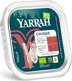 Yarrah Organic Cat Food Chunks with Chicken and Beef, 100g