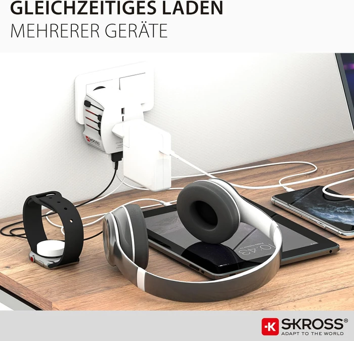 Skross World Travel Adapter MUV USB (4xA), 4x USB-A, weiß