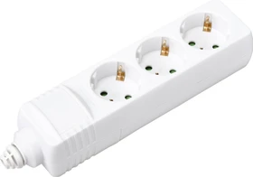 Sygonix Steckdosenleiste ohne Kabel, 3-fach, weiß