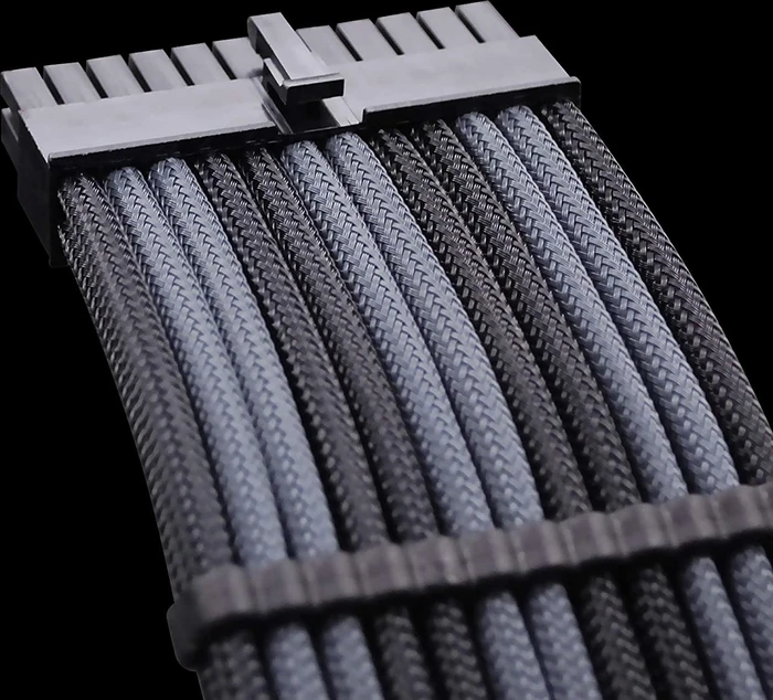 EZDIY-FAB Cable Extension Kit, 1x 24-Pin, 1x 4/8-Pin ATX, 2x 6-Pin PCIe, 16AWG, 2x 8-Pin PCIe, 16 AWG Nylon, grau/schwarz