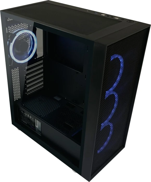 LC-Power Gaming 802B Black_Wanderer_X, schwarz, Glasfenster
