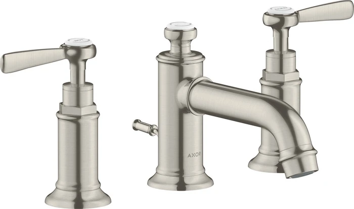 Hansgrohe Axor Montreux 3-Loch Waschbeckenarmatur 30 mit Hebelgriffen und Ablauffernbedienung edelstahloptik