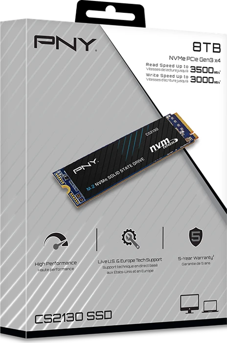 PNY CS2130 8TB, M.2 2280 / M-Key / PCIe 3.0 x4