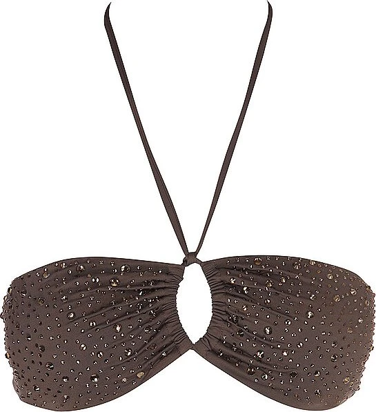 Guess Rhinestones Bandeau Bikini-Oberteil braun (Damen)
