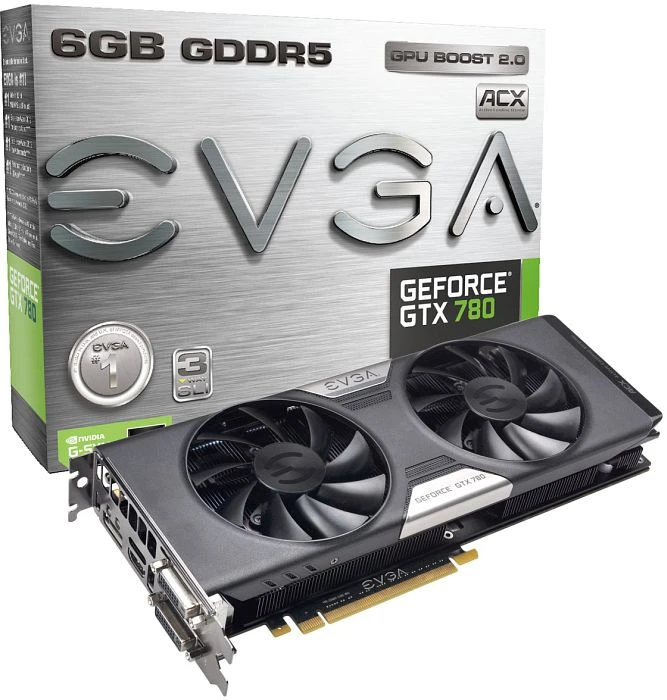 EVGA GeForce GTX 780 ACX Cooler, 6GB GDDR5, 2x DVI, HDMI, DP