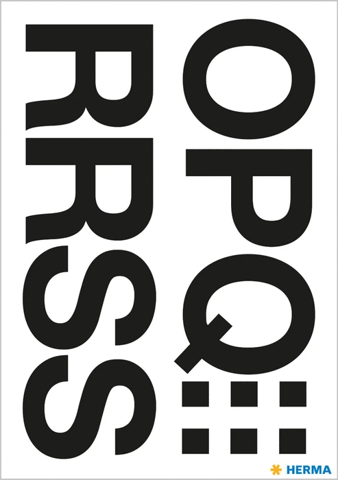 Herma Buchstabenetiketten O-Z, 22x33mm, wetterfest, schwarz, 10er-Pack (160 Etiketten)