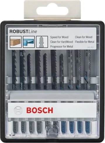 Bosch Professional Robust Line Holz Metall Stichsägeblatt-Set, 10-tlg.