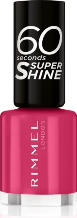 Rimmel 60 Seconds Super Shine Nagellack 323 Funtime Fuchsia, 8ml