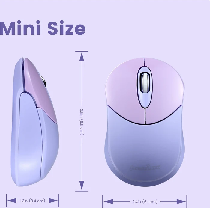 Perixx PERIMICE-802 Mini Bluetooth Maus Pink/Lila, Bluetooth