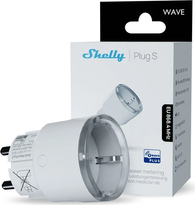 Shelly Wave Plug S, weiß, 2500W, Smart-Steckdose