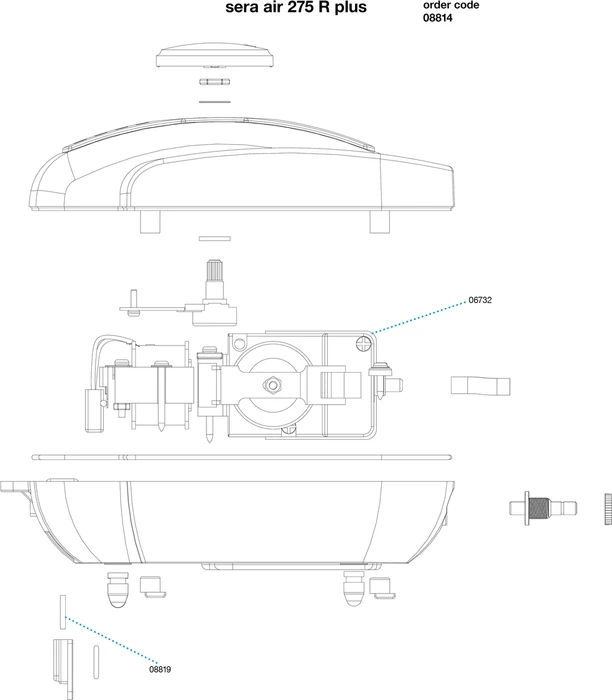 sera air 275R plus Aquarien-Luftpumpe, 275l/h