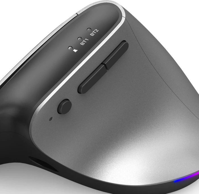 Hama EMW-700 Vertical Ergonomic Multi Device Mouse, grau/schwarz, USB/Bluetooth