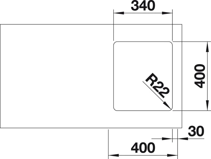 Blanco Andano 340-U InFino Unterbau Becken mittig edelstahl