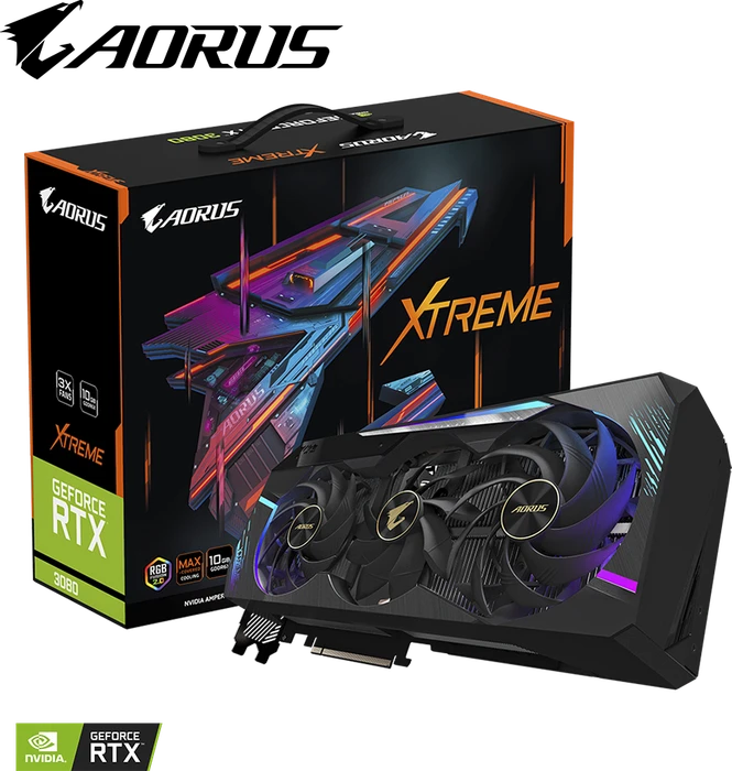 GIGABYTE AORUS GeForce RTX 3080 Xtreme 10G (Rev. 2.0) (LHR), 10GB GDDR6X, 3x HDMI, 3x DP