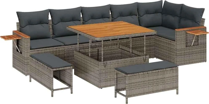 vidaXL Polyrattan Gartensofa Lounge-Set