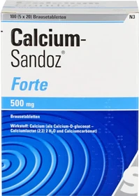 Calcium Sandoz Forte 500mg Brausetabletten, 100 Stück (5x 20 Stück)
