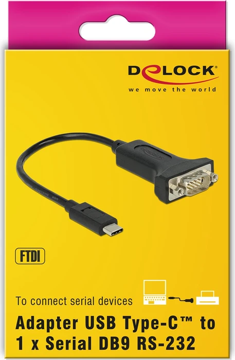 DeLOCK USB-C auf seriell Adapterkabel, 0.15m