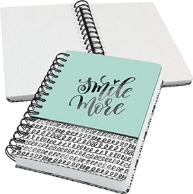 Sigel Jolie Spiral-Notizbuch, A5, punktiert, Hardcover, Motiv Curly Mint, 120 Blatt
