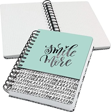Sigel Jolie Spiral-Notizbuch, A5, punktiert, Hardcover, Motiv Curly Mint, 120 Blatt