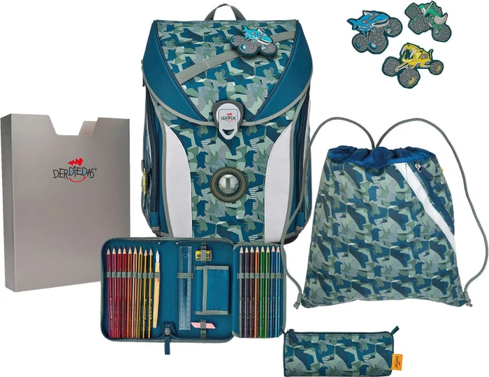 DerDieDas ErgoFlex Max Monster Truck Schultaschen-Set, 5-tlg.