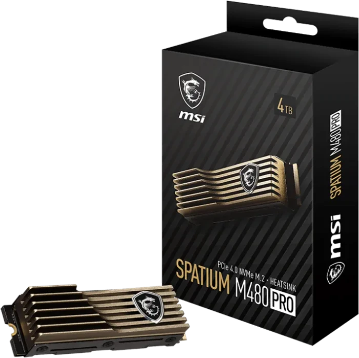 MSI Spatium M480 Pro HS 4TB, M.2 2280 / M-Key / PCIe 4.0 x4, Kühlkörper