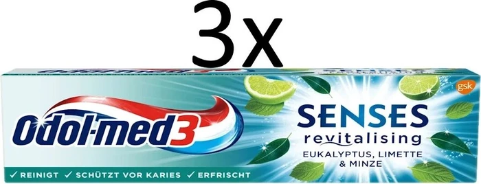 Odol-med3 Senses Revitalising Eukalyptus, Limette & Minze Zahncreme, 75ml