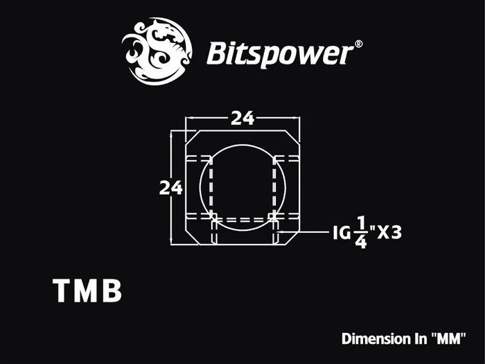 Bitspower T-Adapter 3x G1/4" glänzend silber