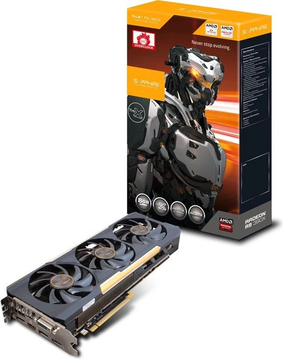 Sapphire Radeon R9 390X Tri-X, 8GB GDDR5, DVI, HDMI, 3x DP, lite retail