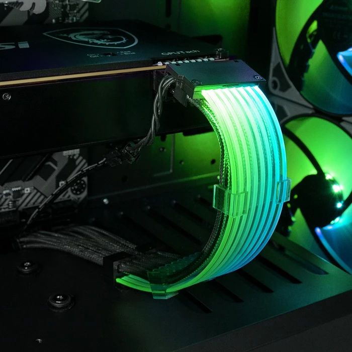 Sharkoon Shark xTend 16, 2x 6/8-Pin PCIe Verlängerungskabel, RGB beleuchtet, 300mm