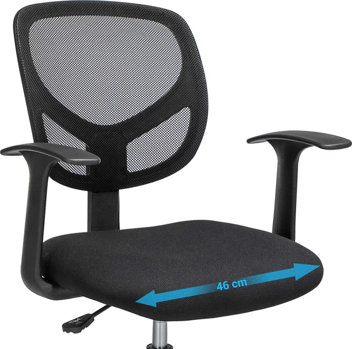 Songmics Ergonomischer Bürostuhl mit Armlehnen, schwarz