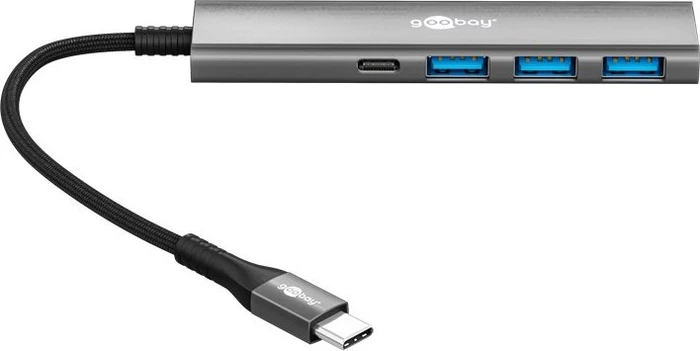 Wentronic goobay Slim 4-Port USB-Hub, 1x USB-C 3.0/3x USB-A 3.0, USB-C 3.0 [Stecker]