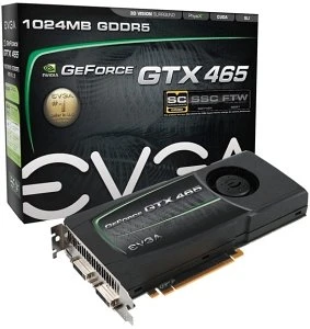 EVGA GeForce GTX 465 Superclocked, 1GB GDDR5, 2x DVI, Mini HDMI