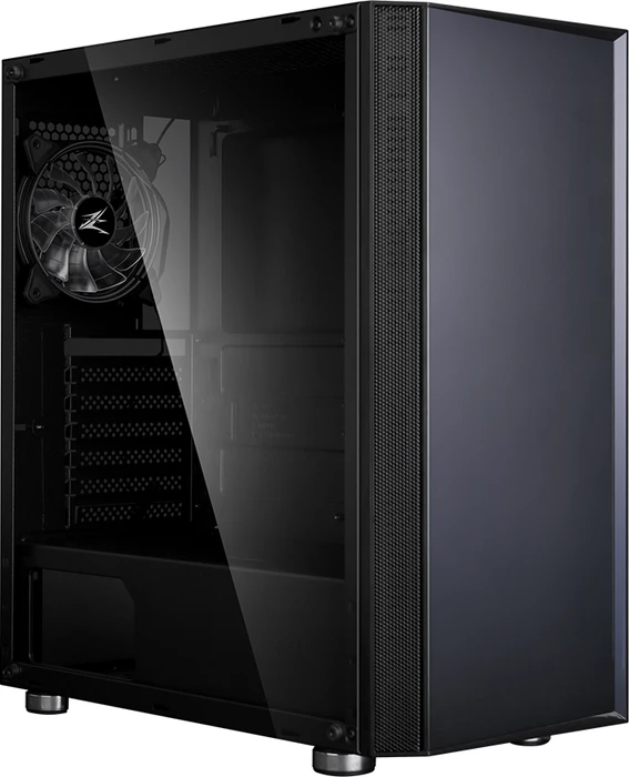 Zalman R2, schwarz, Glasfenster